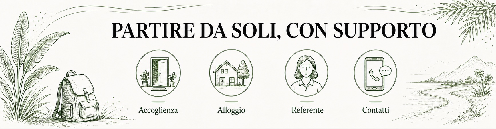 Illustrazione informativa per volontariato all’estero da soli: come partire preparati