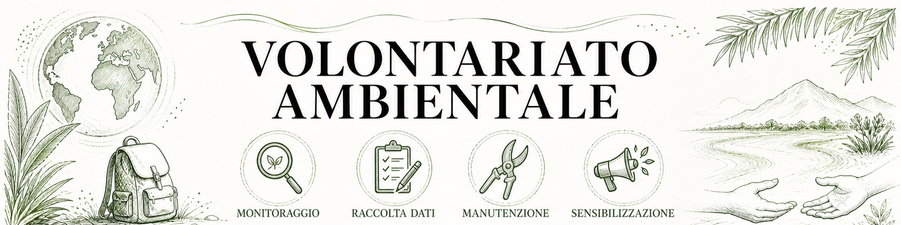 Illustrazione informativa per volontariato ambientale all’estero: progetti e criteri