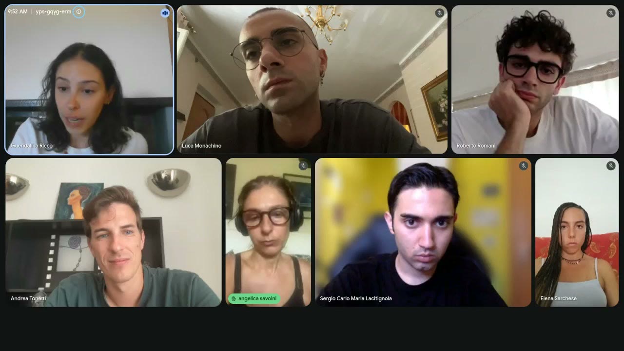 Screenshot della chiamata online di rientro con i partecipanti al viaggio di gruppo a Nakuru
