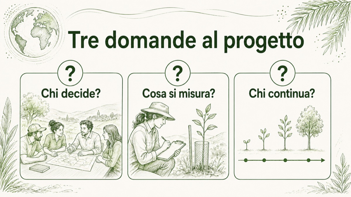 Tre domande per valutare un progetto: chi decide, cosa si misura e chi continua il lavoro