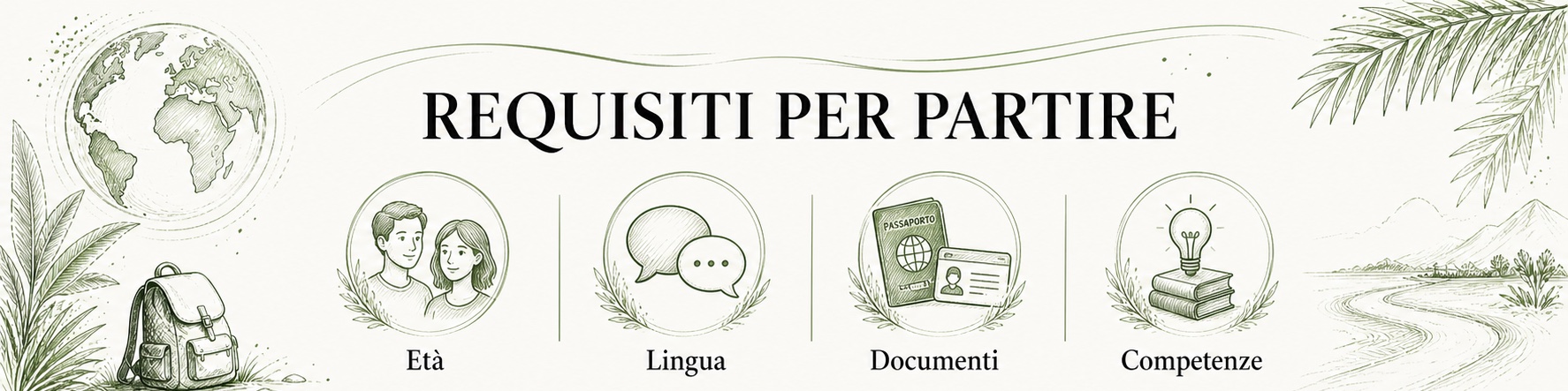 Illustrazione informativa per requisiti per il volontariato all’estero: guida pratica