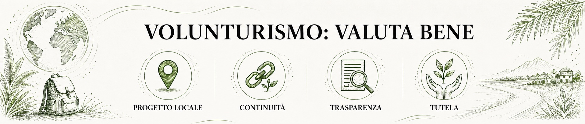 Illustrazione informativa per volunturismo: cos’è e come riconoscere progetti etici